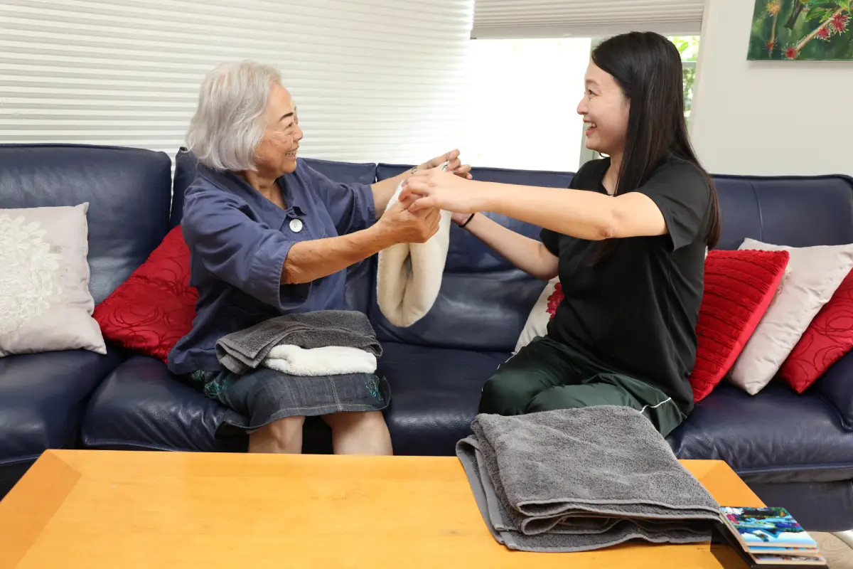 Haven Care caregiver providing calm dementia support at home
